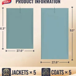 TAILI Hanging Vacuum Storage Sealer Bags Space Saver Bag for Clothing, Suits and Jackets, Closet Organizers, Travel, Manual or electric (without air pump)