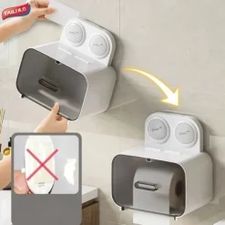 TAILI No Drilling Suction Toilet Paper Dispenser, Paper Towel Dispenser, Toilet Cover Cat Proof, for Bathroom Pantry and RV Kitchen