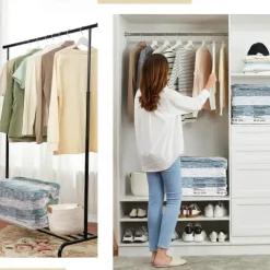 TAILI Vacuum Storage Bags, Jumbo Cube, Extra Large Vacuum Seal Bags for Clothing, Comforters, Blankets, Bedding, Sweater, Closet Organizers, Space Saving, Manual or electric (without air pump)