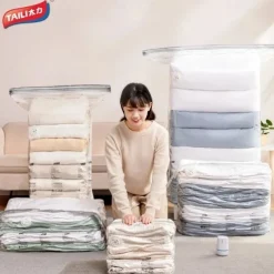 TAILI Vacuum Storage Bags, Jumbo Cube, Extra Large Vacuum Seal Bags for Clothing, Comforters, Blankets, Bedding, Closet Organization Space Saving