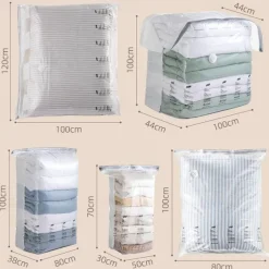 TAILI Vacuum Storage Bags, Jumbo Cube, Extra Large Vacuum Seal Bags for Clothing, Comforters, Blankets, Bedding, Closet Organization Space Saving