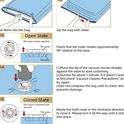 TAILI Vacuum Storage Bags, Vacuum Seal Bags for Clothing, Large Space Saver for Clothes, Pillows, Bedding, Sweater, Closet Organization, Manual or electric (without air pump)