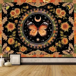 Tapestry Banners Wall Hangings Butterfly Bohemian Boho Bedroom Living Room Dorm Decorations Wall Door Background