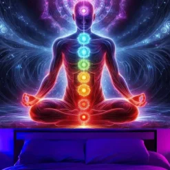 Tapestry Blanket Wall Hangings Seven Chakra Yoga Meditation Ethnic Colorful Bedroom Living Room Dorm Decorations Wall Door Background
