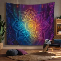 Tapestry Blanket Wall Hangings Seven Chakra Yoga Meditation Sports Mystic Bedroom Living Room Dorm Decorations Wall Door Background