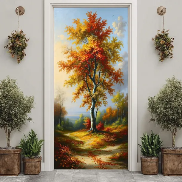Tapestry Door Cover Outdoor Banners Forest 3D Aesthetic Bedroom Living Room Front Door Decorations Wall Door Background