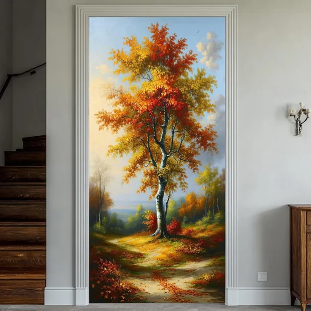 Tapestry Door Cover Outdoor Banners Forest 3D Aesthetic Bedroom Living Room Front Door Decorations Wall Door Background