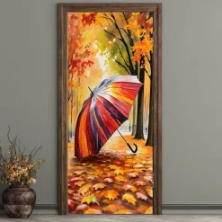 Tapestry Door Cover Outdoor Banners Forest 3D Aesthetic Bedroom Living Room Front Door Decorations Wall Door Background