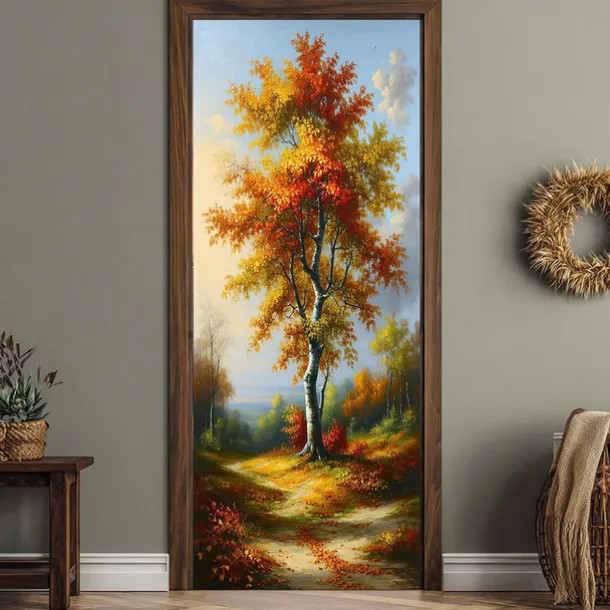 Tapestry Door Cover Outdoor Banners Forest 3D Aesthetic Bedroom Living Room Front Door Decorations Wall Door Background