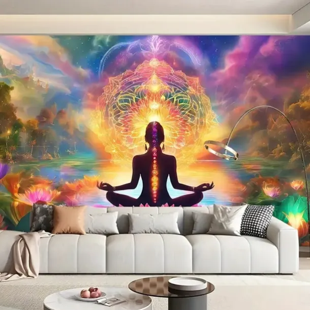 Tapestry Wall Hangings Seven Chakra Yoga Meditation Mystic Bedroom Living Room Dorm Decorations Wall Door Background