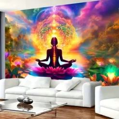 Tapestry Wall Hangings Seven Chakra Yoga Meditation Mystic Bedroom Living Room Dorm Decorations Wall Door Background