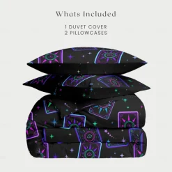 Tarot Card Duvet Cover 100% Cotton Full Size Bedding Set Bed Sets Quilt Cover Soft Lightweight Comforter Cover with 2 Pillowcases for All Season