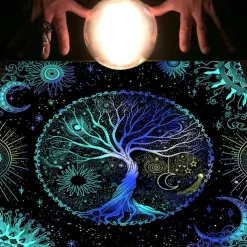 Tarot Tablecloth for Game, Altar Cloth, Witchcraft Astrology Decor Oracle Card Pad Tarot Mat Witcher Decor, Party Favors, Party Gift Decor, Party Supplies Magic Art Divination