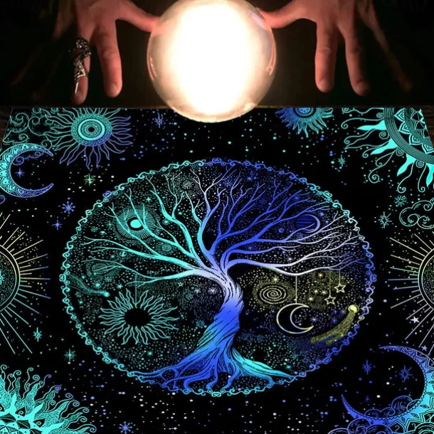 Tarot Tablecloth for Game, Altar Cloth, Witchcraft Astrology Decor Oracle Card Pad Tarot Mat Witcher Decor, Party Favors, Party Gift Decor, Party Supplies Magic Art Divination