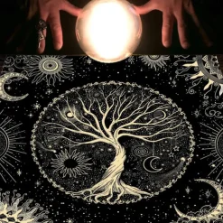 Tarot Tablecloth for Game, Altar Cloth, Witchcraft Astrology Decor Oracle Card Pad Tarot Mat Witcher Decor, Party Favors, Party Gift Decor, Party Supplies Magic Art Divination