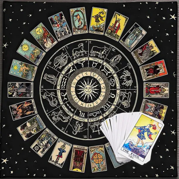 Tarot Tablecloth for Game, Altar Cloth, Witchcraft Astrology Decor Oracle Card Pad Tarot Mat Witcher Decor, Party Favors, Party Gift Decor, Party Supplies Magic Art Divination