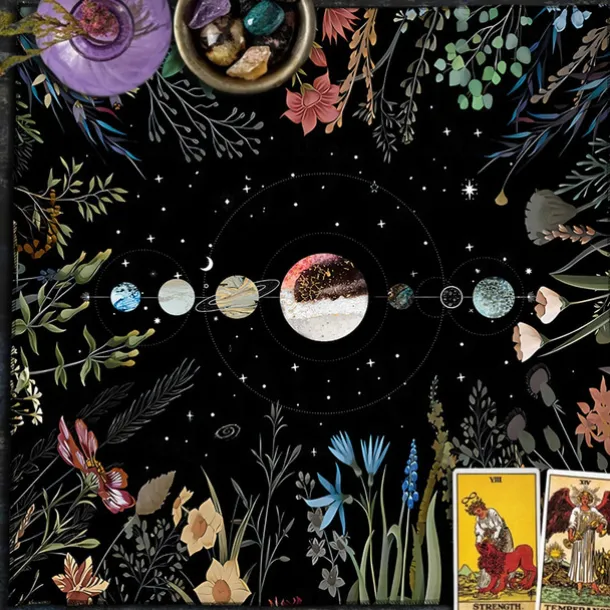 Tarot Tablecloth for Game, Altar Cloth, Witchcraft Astrology Decor Oracle Card Pad Tarot Mat Witcher Decor, Party Favors, Party Gift Decor, Party Supplies Magic Art Divination