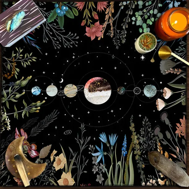 Tarot Tablecloth for Game, Altar Cloth, Witchcraft Astrology Decor Oracle Card Pad Tarot Mat Witcher Decor, Party Favors, Party Gift Decor, Party Supplies Magic Art Divination