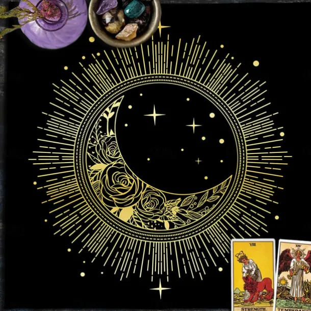 Tarot Tablecloth for Game, Altar Cloth, Witchcraft Astrology Decor Oracle Card Pad Tarot Mat Witcher Decor, Party Favors, Party Gift Decor, Party Supplies Magic Art Divination