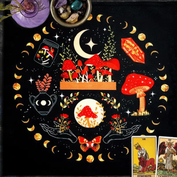Tarot Tablecloth for Game, Altar Cloth, Witchcraft Astrology Decor Oracle Card Pad Tarot Mat Witcher Decor, Party Favors, Party Gift Decor, Party Supplies Magic Art Divination
