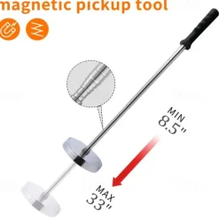 Telescoping Magnetic Sweeper Pickup Tool, Screws Parts Finder with 35LB Pull Capacity, Retractable 8.6