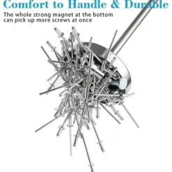 Telescoping Magnetic Sweeper Pickup Tool, Screws Parts Finder with 35LB Pull Capacity, Retractable 8.6