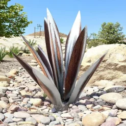 Tequila Rustic Sculpture, DIY Metal Agave Yard Art Plant, Rustic Hand Painted Metal Agave,Garden Yard Art Decoration Statue Home Decor for Yard Stakes,Garden Figurines,Outdoor Patio