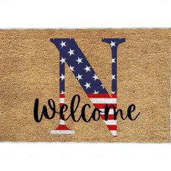 4th of July Doormat Kitchen Mat American Patriotic Floor Mat Non-Slip Independence Day Area Rug Oil Proof Rug Indoor Outdoor Mat Bedroom Decor Bathroom Mat Entrance Rug