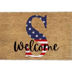 4th of July Doormat Kitchen Mat American Patriotic Floor Mat Non-Slip Independence Day Area Rug Oil Proof Rug Indoor Outdoor Mat Bedroom Decor Bathroom Mat Entrance Rug