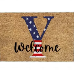 4th of July Doormat Kitchen Mat American Patriotic Floor Mat Non-Slip Independence Day Area Rug Oil Proof Rug Indoor Outdoor Mat Bedroom Decor Bathroom Mat Entrance Rug
