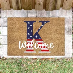4th of July Doormat Kitchen Mat American Patriotic Floor Mat Non-Slip Independence Day Area Rug Oil Proof Rug Indoor Outdoor Mat Bedroom Decor Bathroom Mat Entrance Rug
