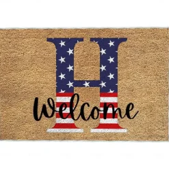 4th of July Doormat Kitchen Mat American Patriotic Floor Mat Non-Slip Independence Day Area Rug Oil Proof Rug Indoor Outdoor Mat Bedroom Decor Bathroom Mat Entrance Rug