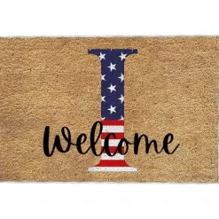 4th of July Doormat Kitchen Mat American Patriotic Floor Mat Non-Slip Independence Day Area Rug Oil Proof Rug Indoor Outdoor Mat Bedroom Decor Bathroom Mat Entrance Rug