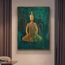 Thai Decorative Painting Southeast Asian Style Wall Posters India Bergamot Lotus Yoga Buddha Canvas Prints Living Room Decor