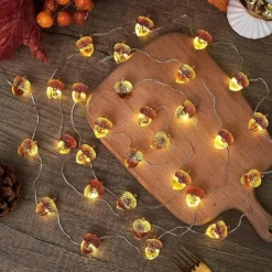 Thanksgiving Acorn String Lights, Battery Operated Fairy Lights, Fall String Lights Decorations for Home, Autumn Garland, Bedroom, Christmas Tree, Halloween Party Decor