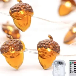 Thanksgiving Acorn String Lights, Battery Operated Fairy Lights, Fall String Lights Decorations for Home, Autumn Garland, Bedroom, Christmas Tree, Halloween Party Decor