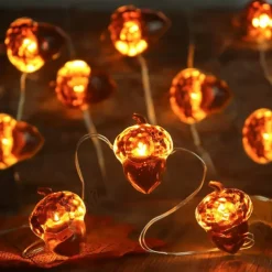 Thanksgiving Decorations Acorn Lights String, Fairy String Lights Battery Operated, Fall Lights for Home Autumn Garland Bedroom Christmas Tree Halloween Party Decor
