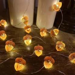 Thanksgiving Decorations Acorn Lights String, Fairy String Lights Battery Operated, Fall Lights for Home Autumn Garland Bedroom Christmas Tree Halloween Party Decor