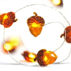 Thanksgiving Decorations Acorn Lights String, Fairy String Lights Battery Operated, Fall Lights for Home Autumn Garland Bedroom Christmas Tree Halloween Party Decor