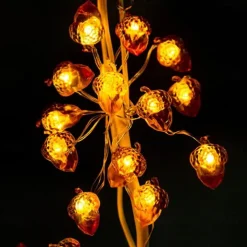 Thanksgiving Decorations Acorn Lights String, Fairy String Lights Battery Operated, Fall Lights for Home Autumn Garland Bedroom Christmas Tree Halloween Party Decor
