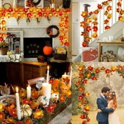 Thanksgiving Maple Leaf String Lights 10/20/40 LED Garland Lights Battery / USB Powered Halloween Christmas Wedding Party Holiday Garden Balcony Decoration