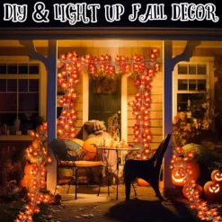 Thanksgiving Maple Leaf String Lights 10/20/40 LED Garland Lights Battery / USB Powered Halloween Christmas Wedding Party Holiday Garden Balcony Decoration