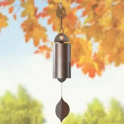 The Deep Resonance Serenity Bell, Heroic Windbell, Outdoor Wind Chime Garden Decoration, Retro Metal Leaves Wind Chime
