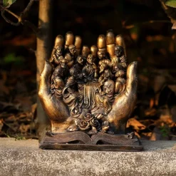 The Last Supper Jesus and 12 Disciples Figures Palms Christian Religious Resin Statues, Home Decoration Garden Miniature Landscape Ornaments Indoor Figurines