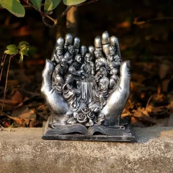 The Last Supper Jesus and 12 Disciples Figures Palms Christian Religious Resin Statues, Home Decoration Garden Miniature Landscape Ornaments Indoor Figurines