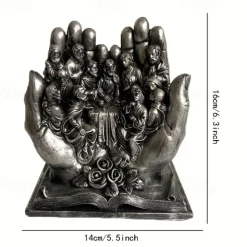 The Last Supper Jesus and 12 Disciples Figures Palms Christian Religious Resin Statues, Home Decoration Garden Miniature Landscape Ornaments Indoor Figurines