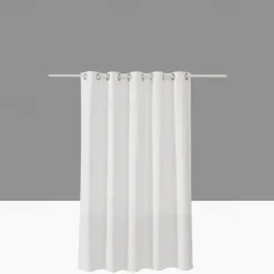 Thick Linen Fabric Shower Curtain, Heavy Duty Luxury Decorative Shower Curtains for Bathroom and Bathtubs, Classic Hotel Spa Quality Design, Waterproof & Washable