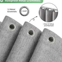 Thick Linen Fabric Shower Curtain, Heavy Duty Luxury Decorative Shower Curtains for Bathroom and Bathtubs, Classic Hotel Spa Quality Design, Waterproof & Washable