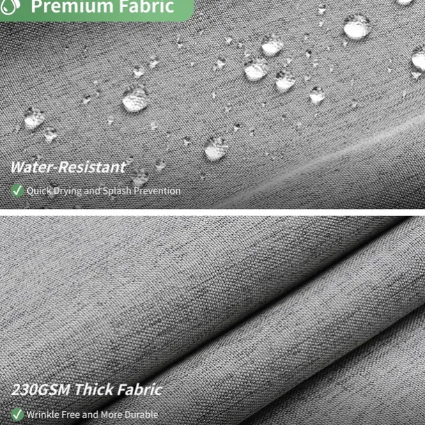 Thick Linen Fabric Shower Curtain, Heavy Duty Luxury Decorative Shower Curtains for Bathroom and Bathtubs, Classic Hotel Spa Quality Design, Waterproof & Washable