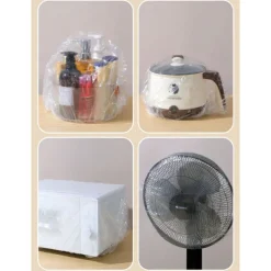 Thickened Transparent Dust Cover Universal Kitchen Rice Cooker Air Conditioner Household Appliances Transparent Film Cover Elastic Band Disposable Dust Cover